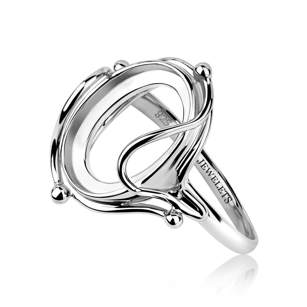 925 Silver Oval 12×16 mm Bezel Ring Blank – Cabochon Setting Base