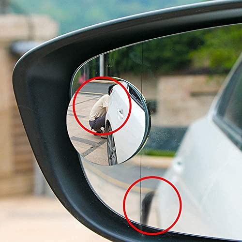 Blind Spot Mirror, 2-Pack Round 360° Adjustable Convex Side Mirrors, Universal