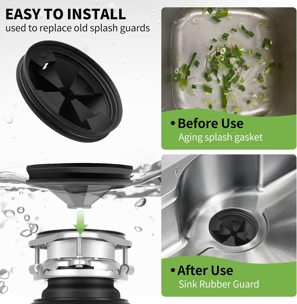 Garbage Disposal Splash Guards, 3 3/8" for Insinkerator Evolution Series, Quiet