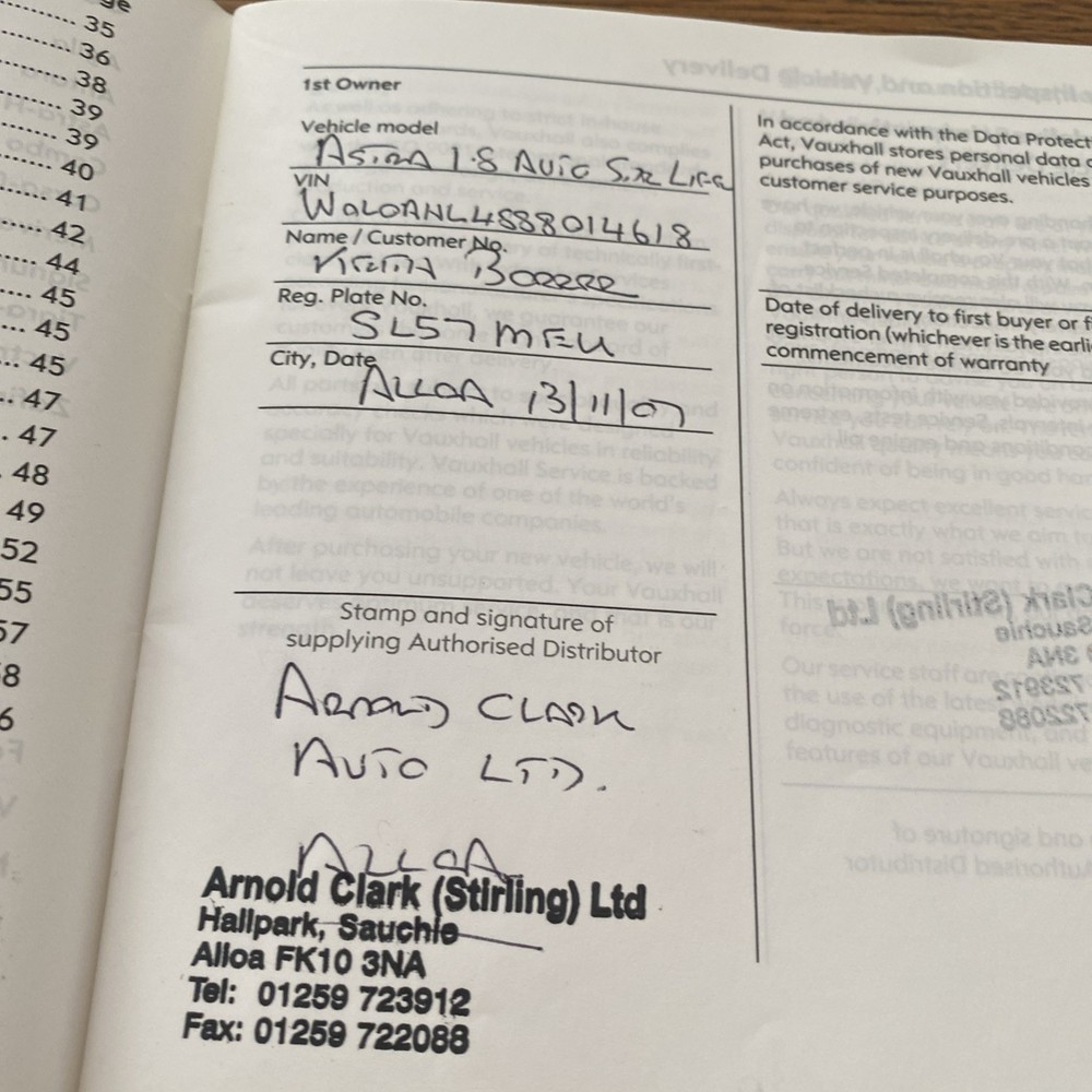 Vauxhall Astra Owners Manual 2007 Edition Full Pack