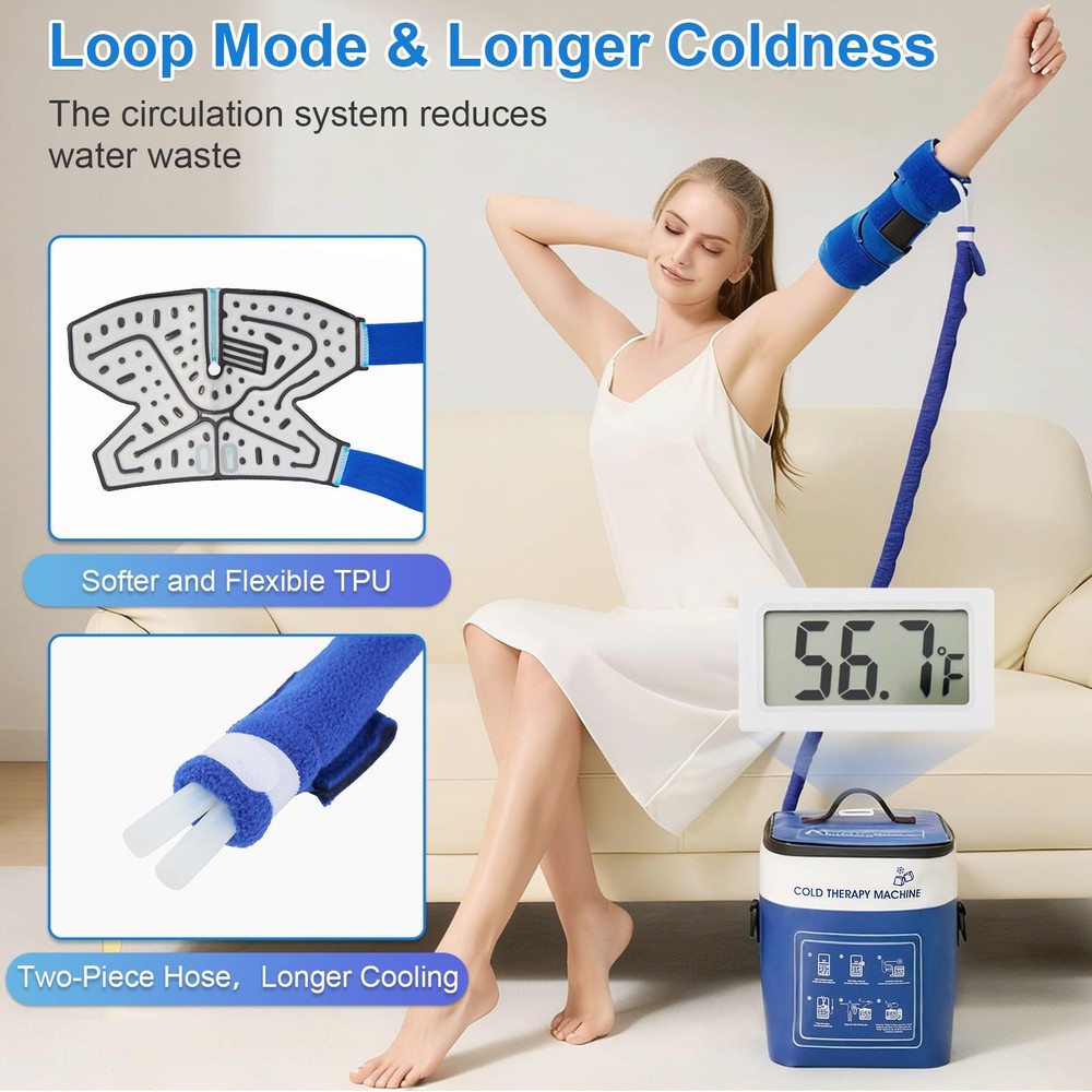 AOBOCO Ice Machine for Elbow Portable Quiet Cold Therapy Machine with Timer A...