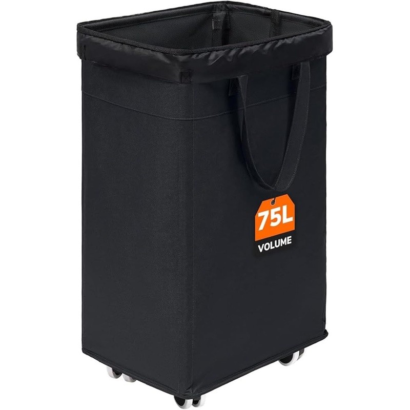 Rolling Laundry Hamper Lightweight Sturdy Canvas W/ Removable Mesh Bag New