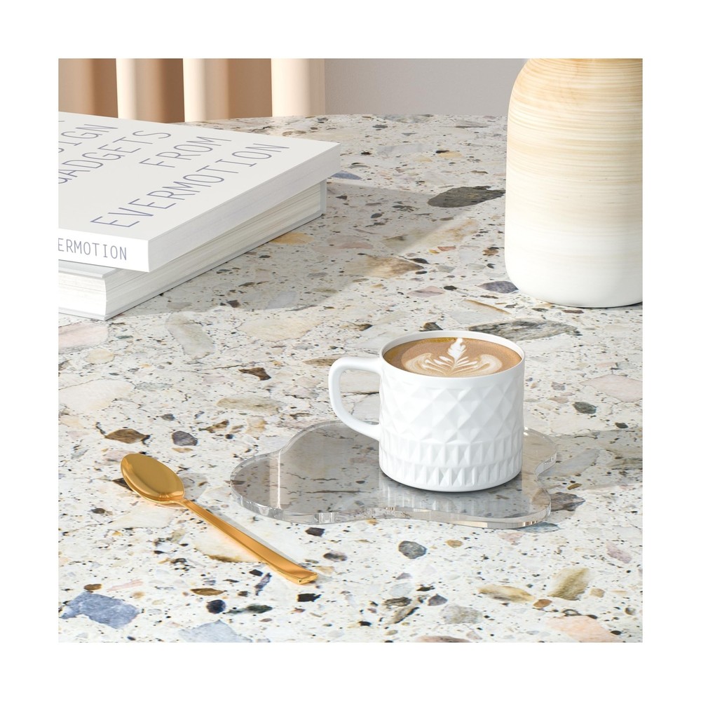 Acrylic Coaster Decorative Plates, Irregular Bar Drink Coaster, Clear Cloud S...