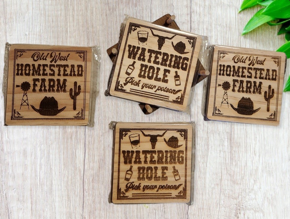 Wooden coaster w holder