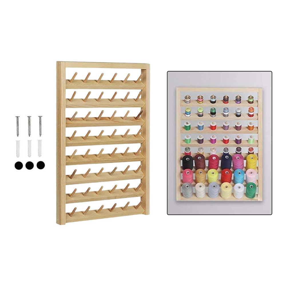 Thread Rack Wall Hanging Cone Stand Bobbin 48 Spools Shelf