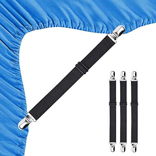 Bed Sheet Straps 4 Pcs Bed Sheet Holders Fitted Sheet Clips Adjustable Sheet