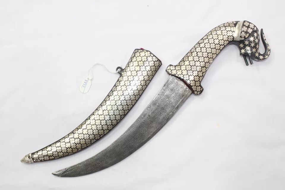 Dagger Knife Silver Koftgiri Wire Work Damacus Steel Blade Handle W01