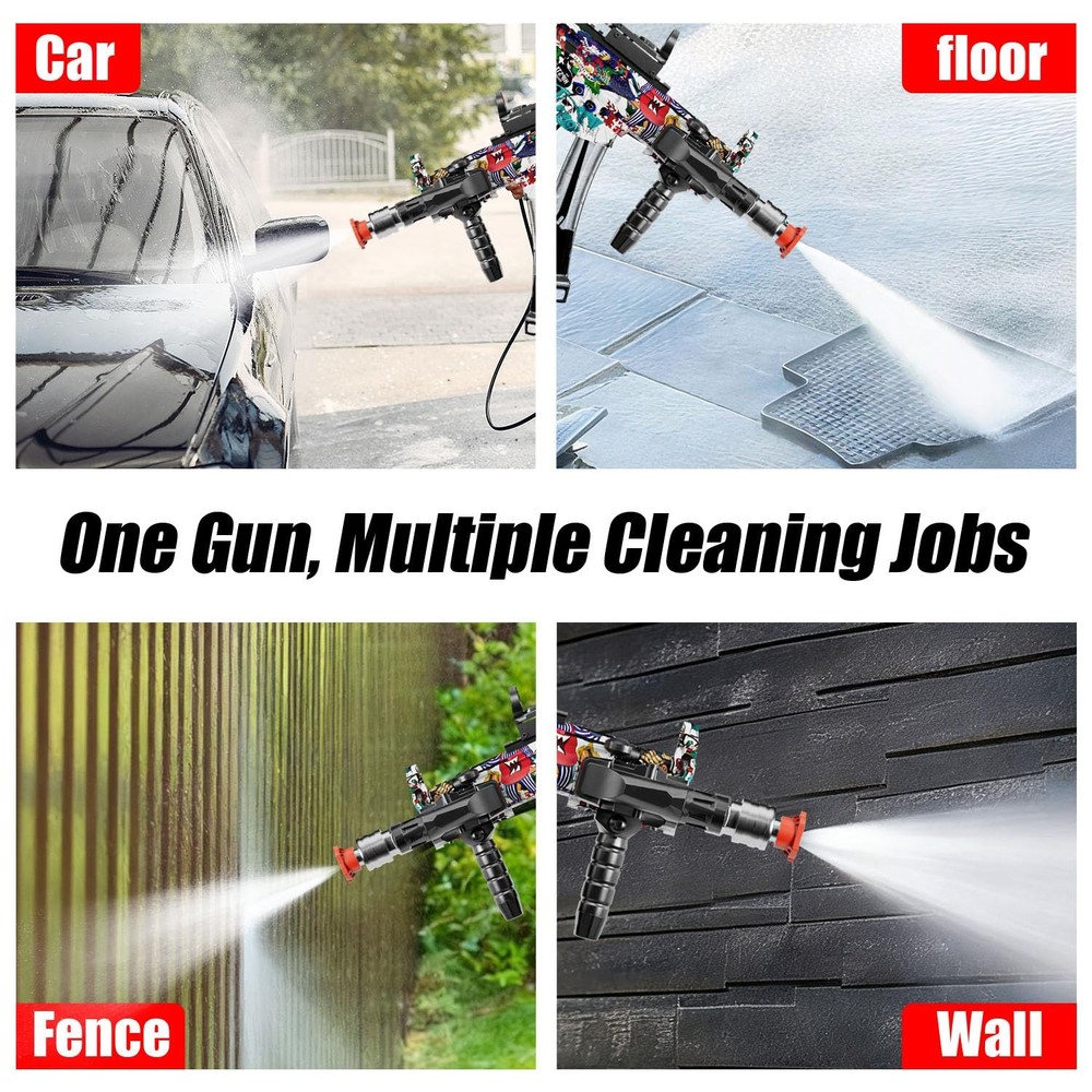 Swivel Pressure Washer Gun 3600 PSI – Easy Pull Trigger Handle with 3/8" Quic...