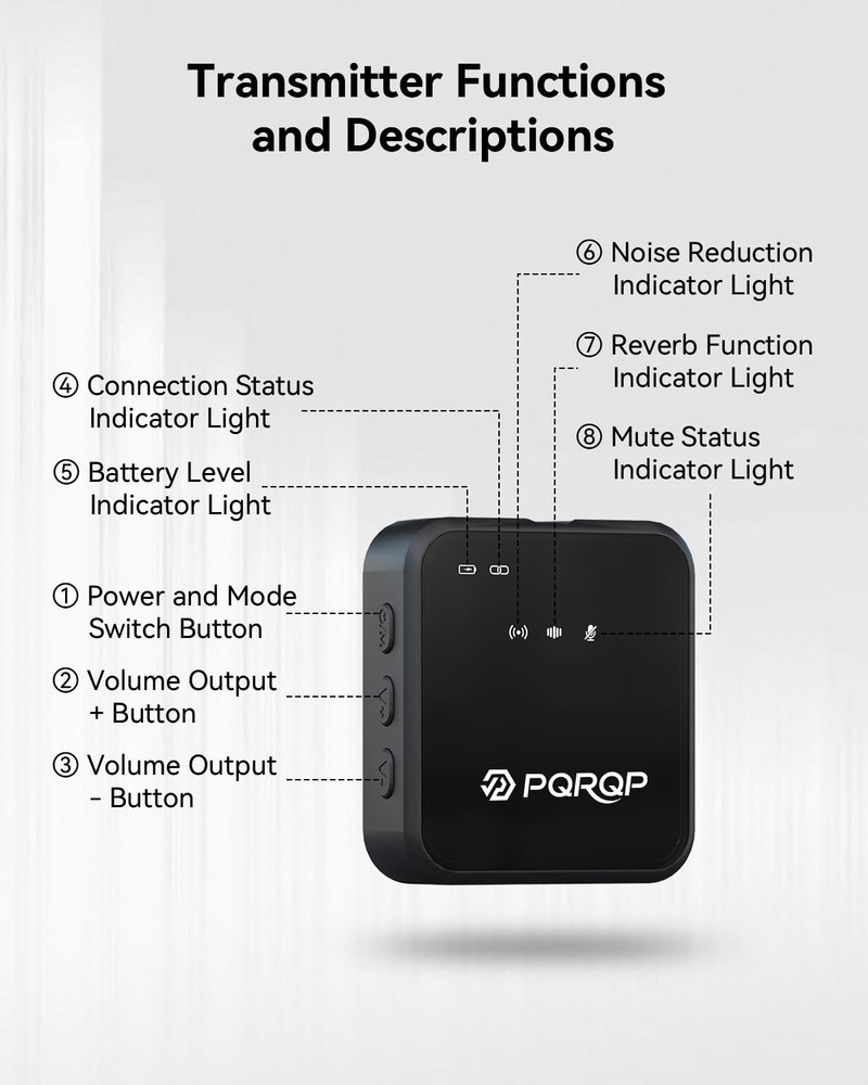 PQRQP 3 in 1 Microphone for iPhone/Android/Camera, Mini, Elegant Black
