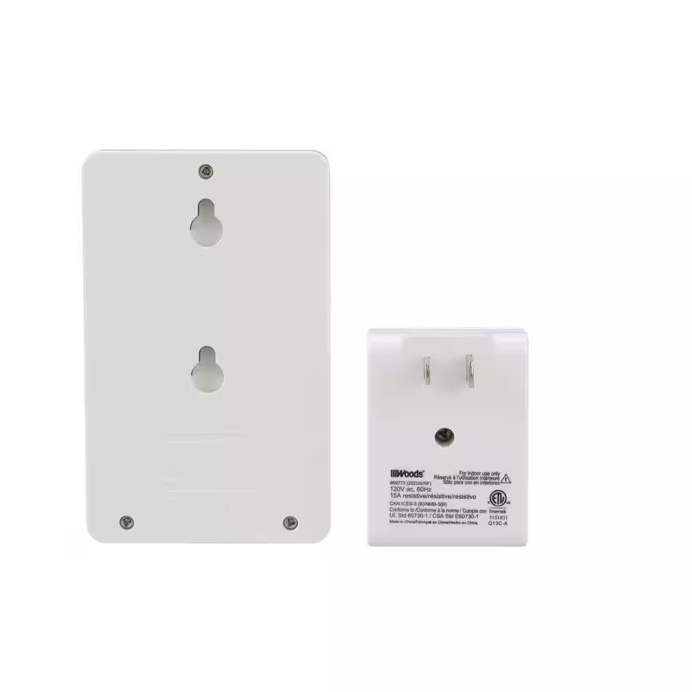 8-Amp Indoor Plug-In Wireless Wall Switch Light Control, White