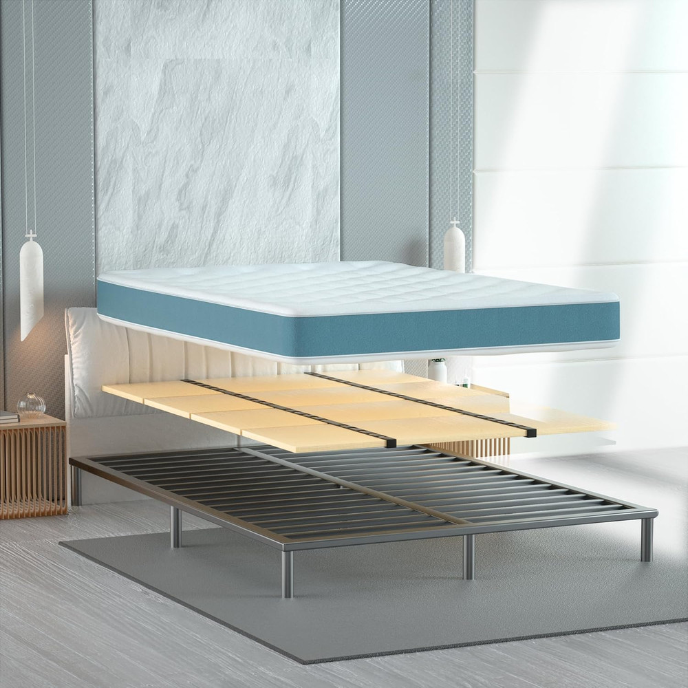 Foldable Box Spring, Bunkie Board, Bed Support Slats Twin 30"X 60"X 0.18" ﻿