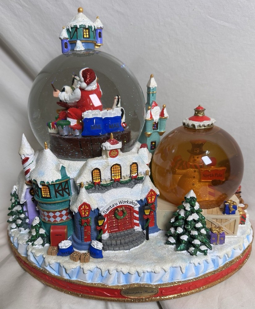 Christopher Radko North Pole Workshop Snowglobe Musical Blowing Snow w Box