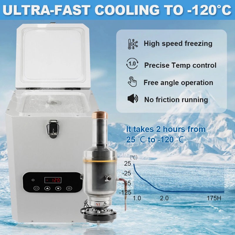 2L Ultra-Low Temperature Deep Freezer for Lab Samples Storage AC/D -120℃/-184℉