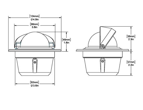 Ritchie Compass, Flush Mount, 2.75" Dial, Black F-50