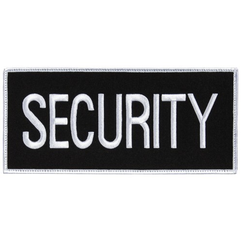 SECURITY PATCH PVC Hook and Loop Patch 4" x 9" for Tactical Vest- Black