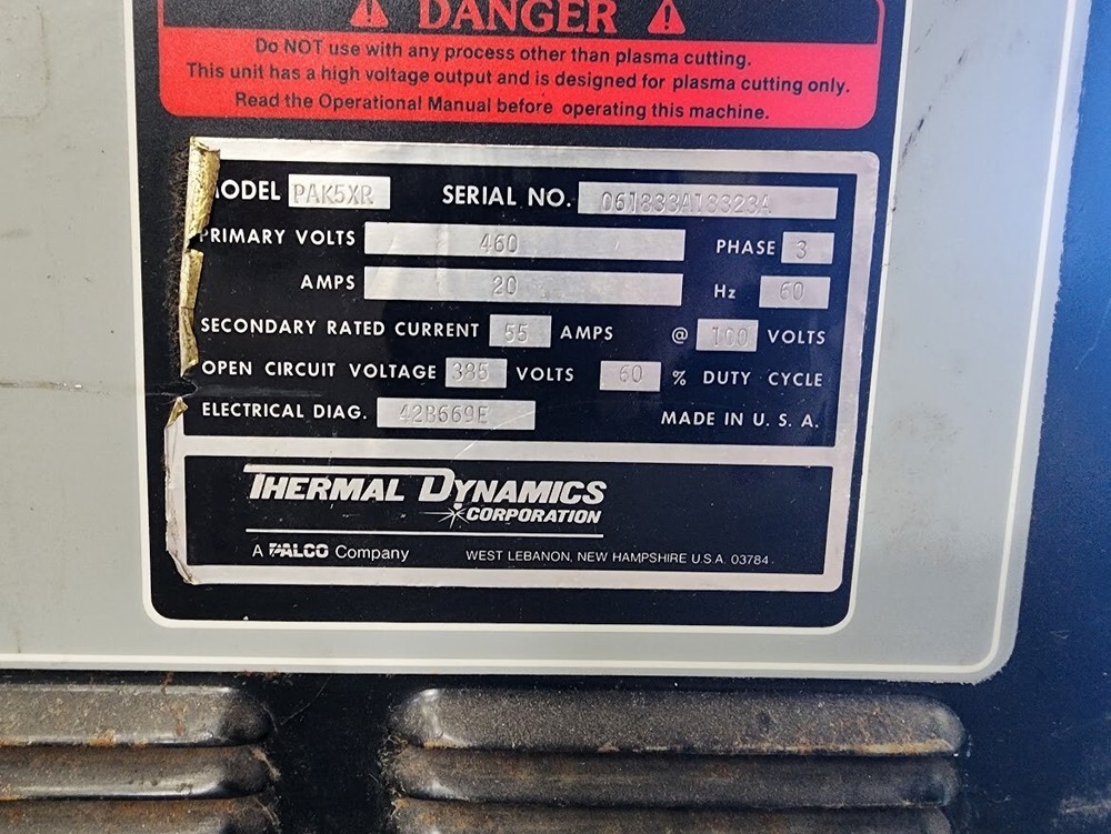 THERMAL ARC PAK 5XR PLASMA CUTTING SYSTEM