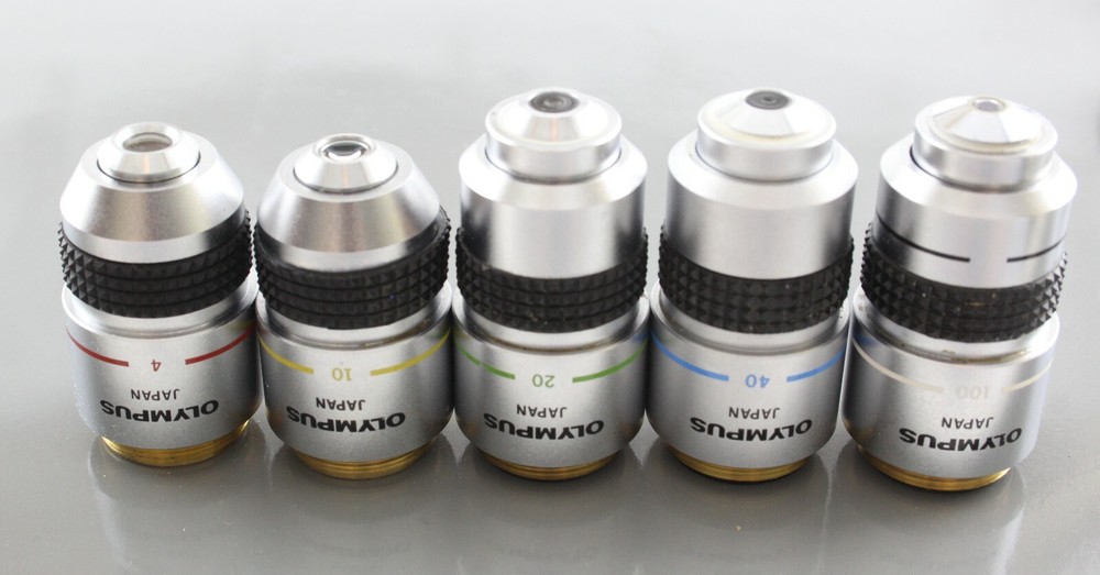 Olympus DPlan 4 10 20 40 100 Microscope Objective Set Lot BH2