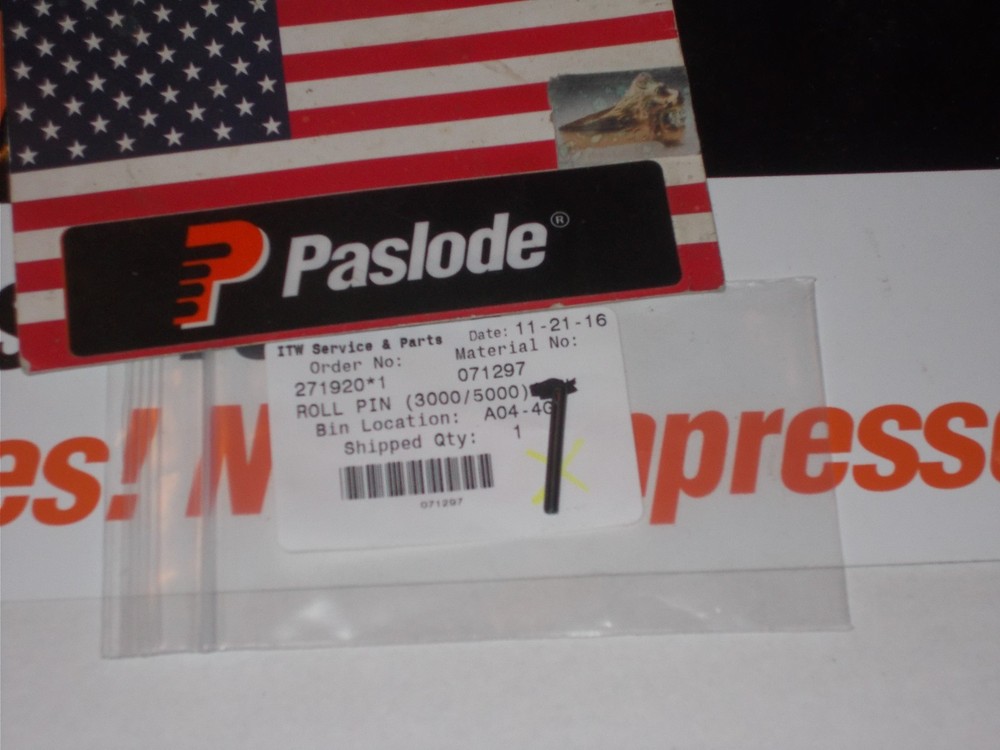 "NEW" Paslode  Part # 071297 ROLL PIN (3000/5000)
