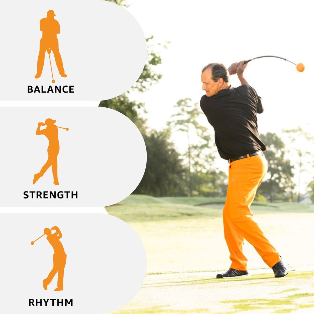 Orange Whip Mid-Size Golf Swing Trainer Aid for Improved Rhythm, Flexibility,