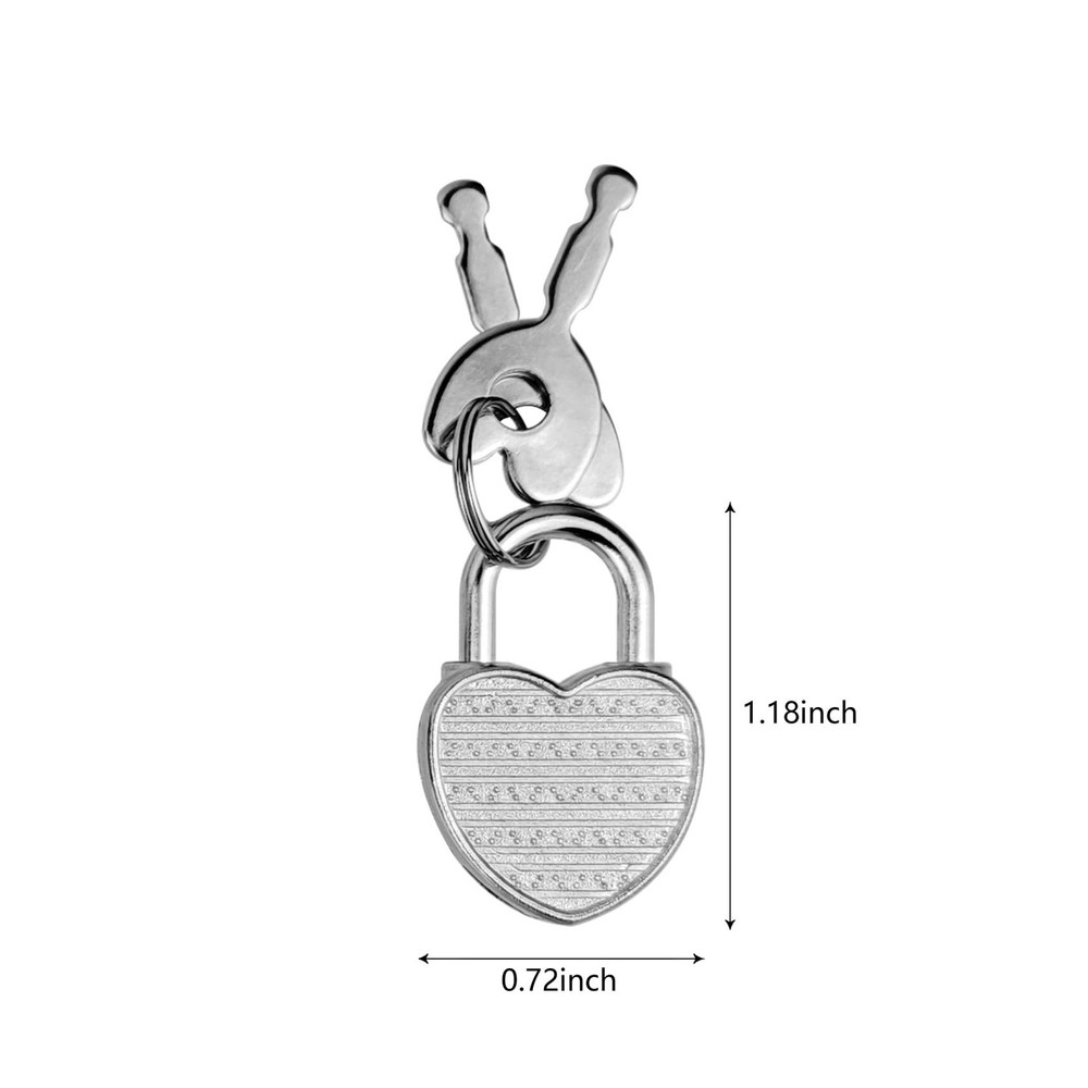 5 Pack Mini Diary Padlock, Small Locks with Keys, Tiny Luggage Silver