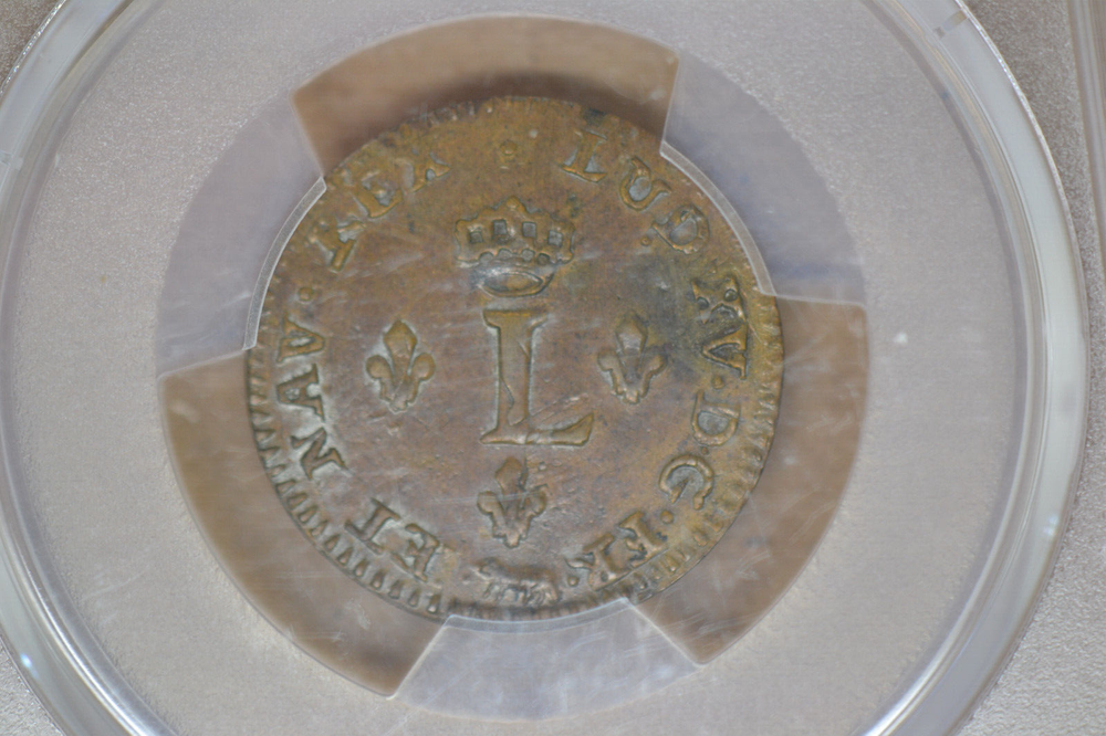 1755-A Sou Marque. Second Semester. PCGS AU Details Tooled.
