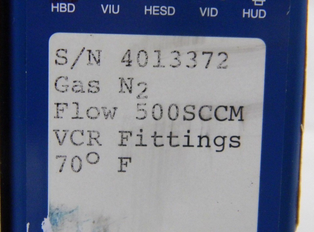 Precision Flow Devices 401, Mass Flow Controller, Gas- N2, Range- 500 SCCM, VCR