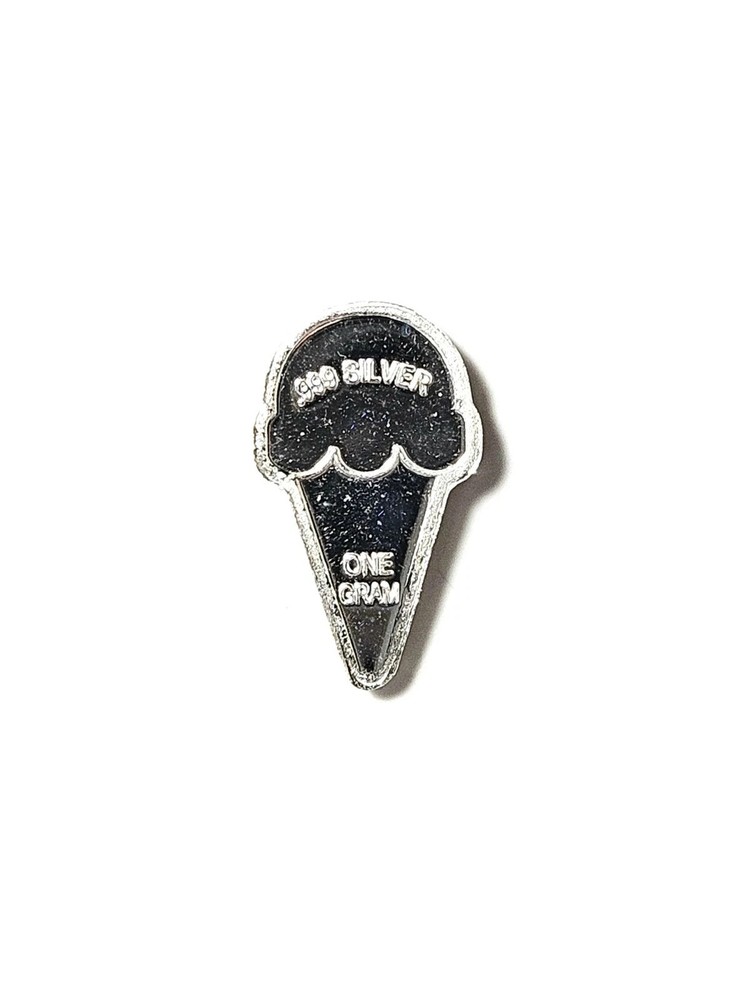 Ice Cream Cone 1 Gram .999 Fine Silver Bar 🍦
