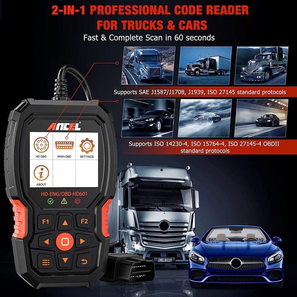 Heavy Duty Truck Scanner All System Diesel Diagnostic Check Engine Code Reader