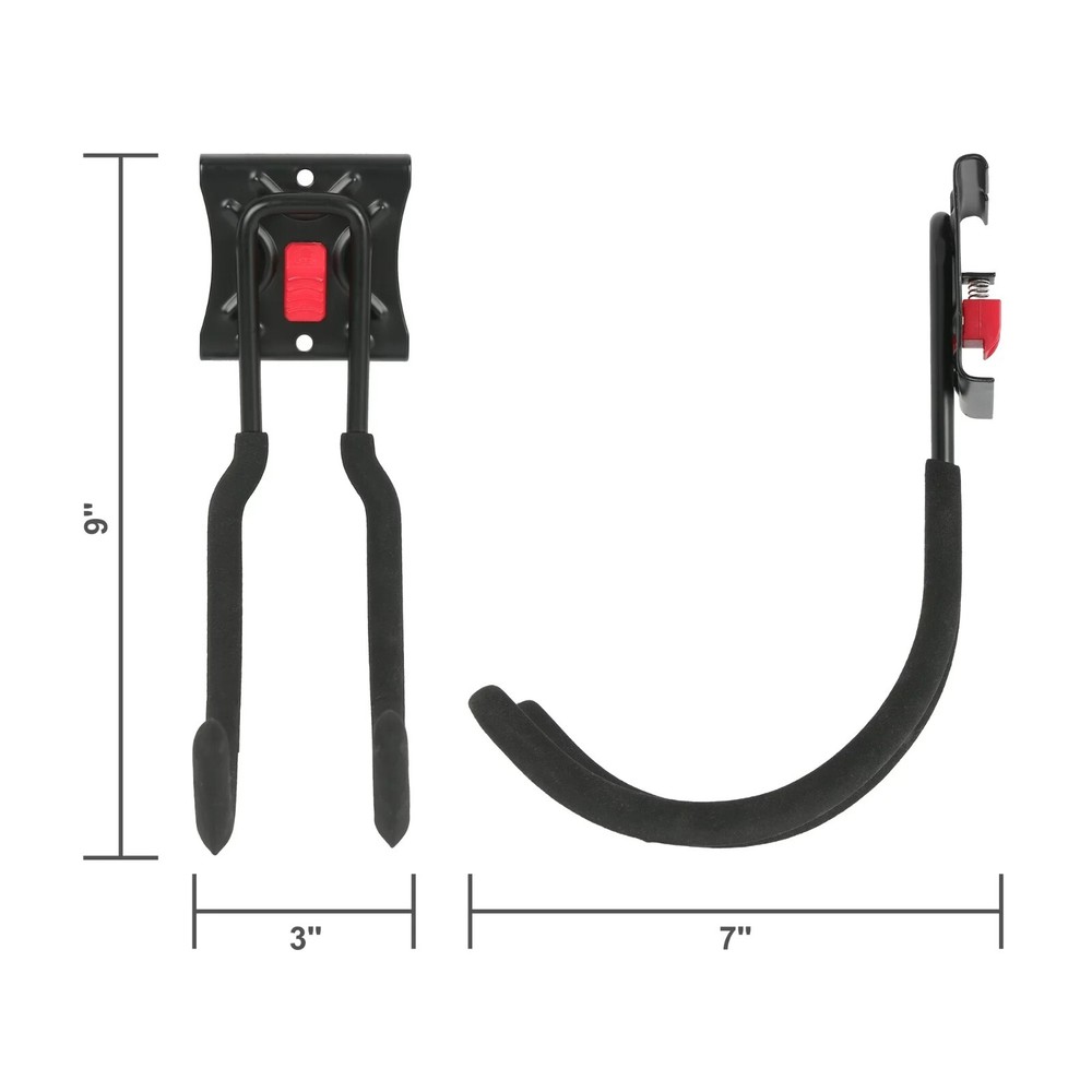 (2) Hyper Tough 6-inch Quick-Release U Hook for Snap Rail, Organizer, Wall Mount