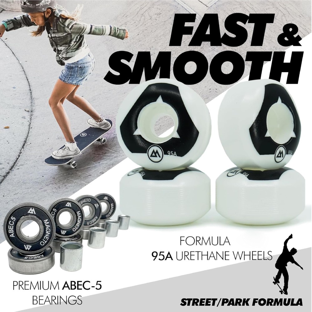 Complete Skateboard | Maple Wood | ABEC 5 Bearings | Double Kick Concave Deck...