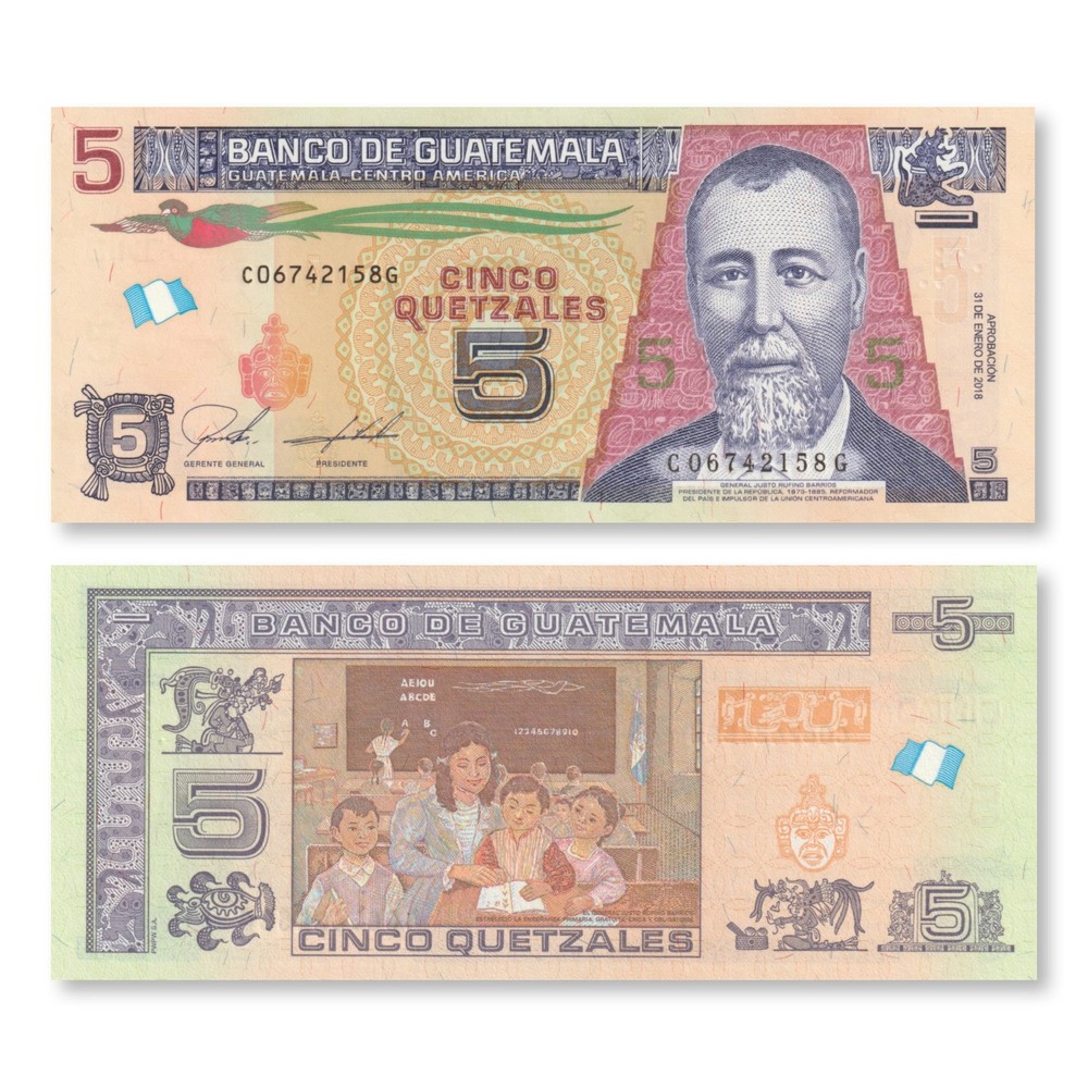 Guatemala 5 Quetzales, 2018, B605b, UNC