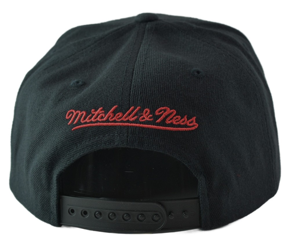 Houston Rockets NBA Foundation Script Mens Black Snapback Hat by Mitchell & Ness