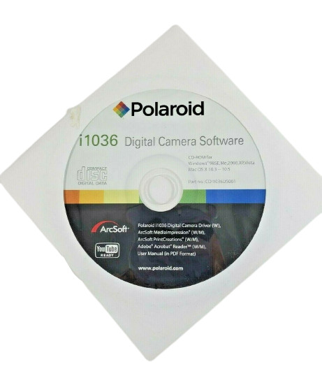 Polaroid i1036 Digital Camera Software CD Arcsoft