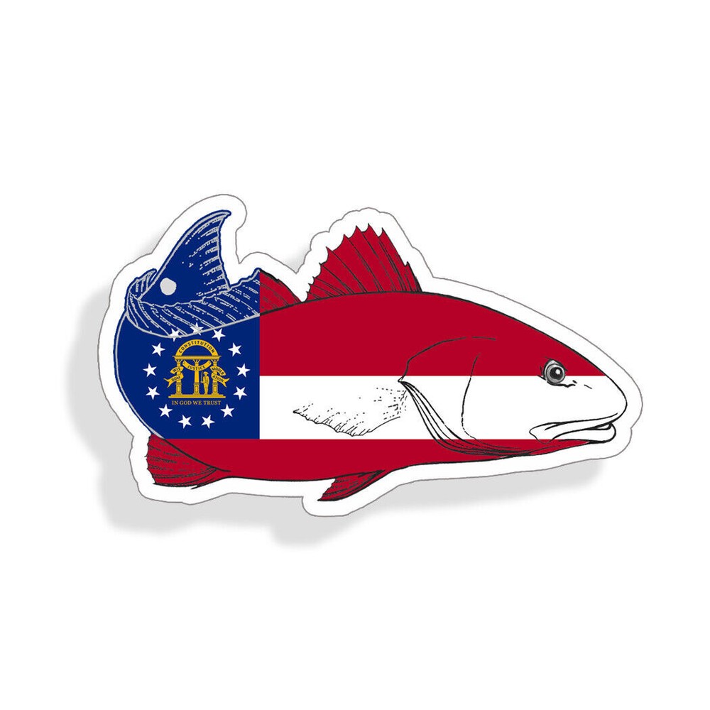 Georgia Red fish Sticker Decal