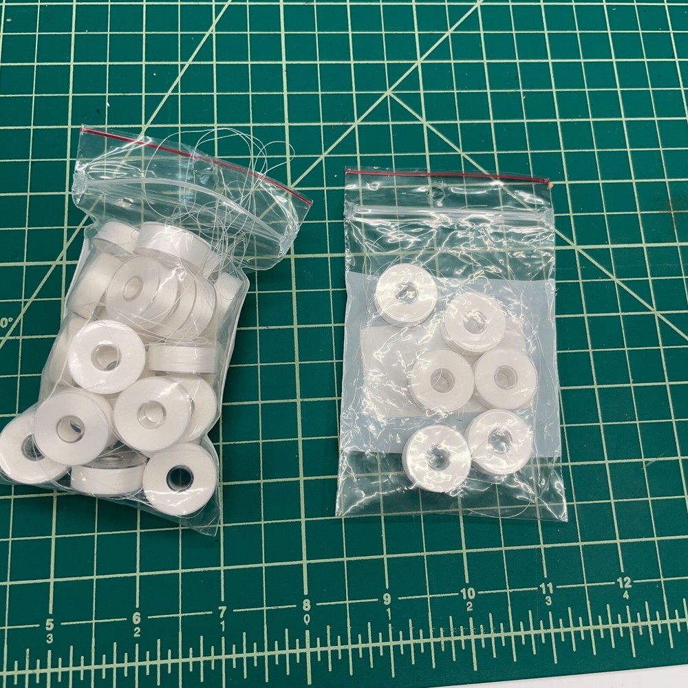 White Prewound Embroidery Machine Bobbins 30