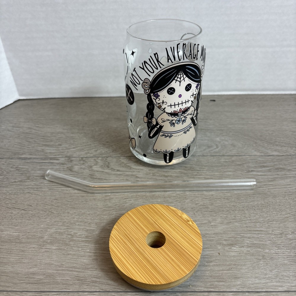 Not Your Average Muneca Glass Cup With Straw