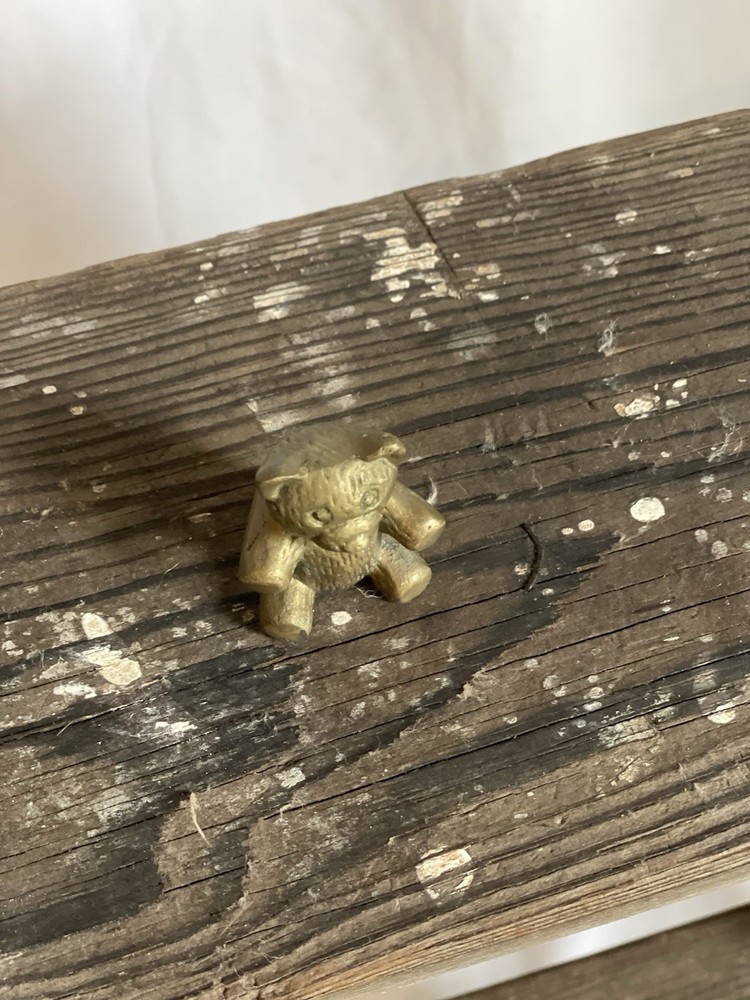 Miniature Vintage Brass Teddy Bear