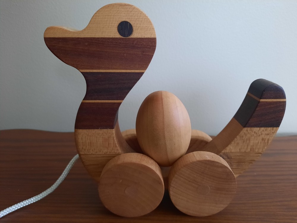 Handmade Duck And Egg Pull Toy. See Video. What a Fun Toy!