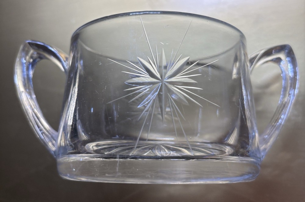 Vintage Open Sugar Bowl Susquehanna 8 Point Star Pattern