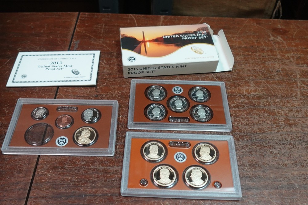 2013 United States Mint Proof Set with COA INCOMPLETE MISSING HALF DOLLAR