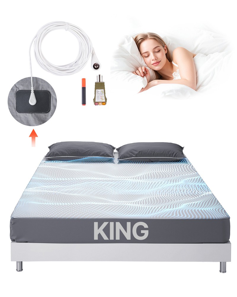 Grounding Sheets King Size 95% Cotton + 5% Silver Fiber Earthing Fitted Sheets