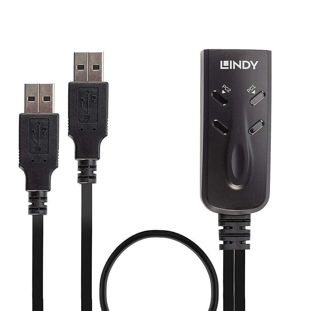 Lindy KM keyboard , Mouse Switch USB for 2 PCs
