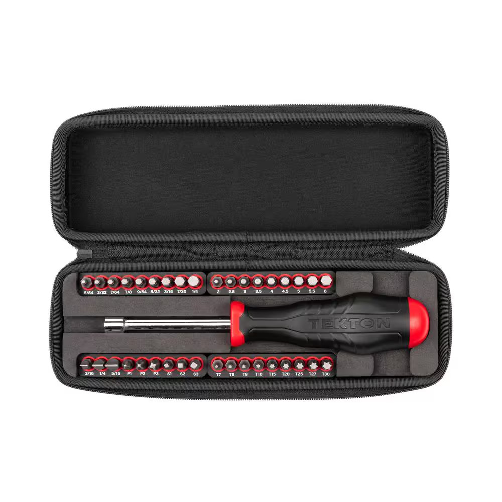 1/4 In. Bit Screwdriver and Bit Set with Case (37-Piece)