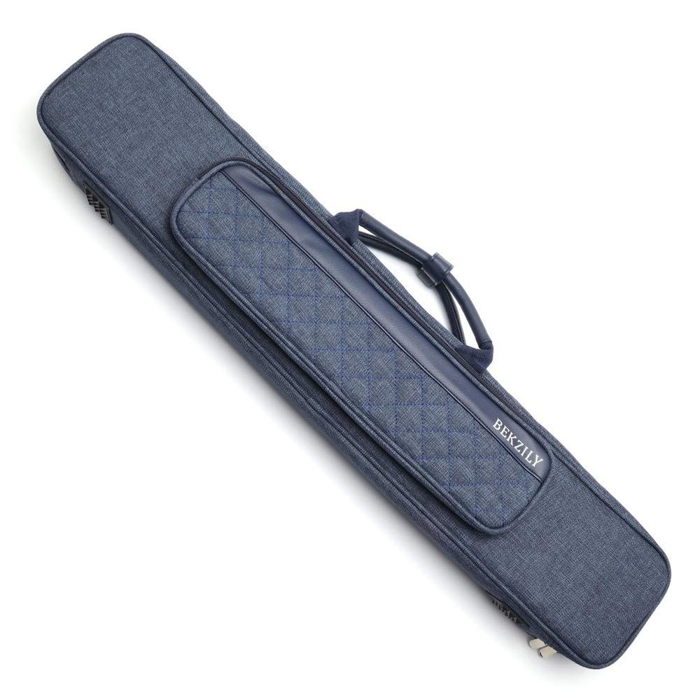 Pool Cue Stick Carrying Case Grid Design Blue