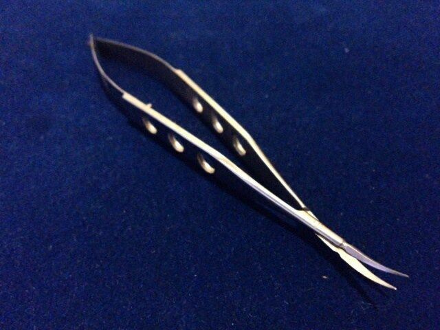 PREMIUM GRADE AUTOCLAVABLE VANNAS MICRO SURGERY EYE SCISSORS 4.5" CURVED