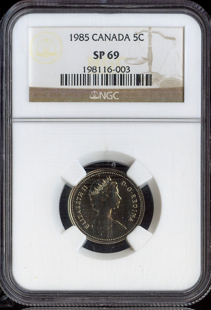 1985 Canada 5 Cents 5C NGC SP69 - Quality