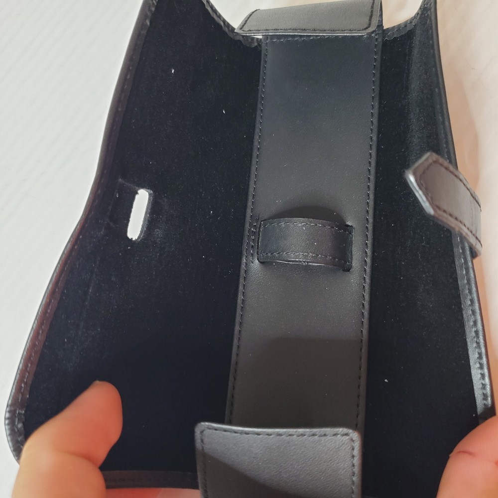 Black Leather Pen Pouch Case Single New In Box Envelope Style