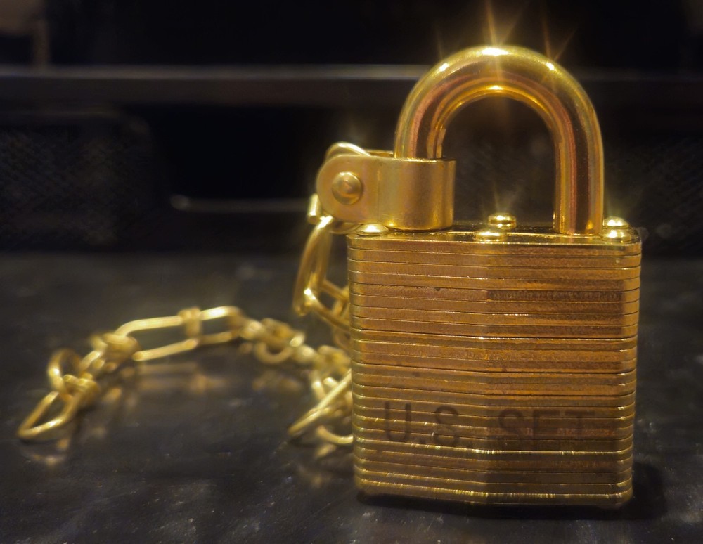 Master Lock Shackled Keyed Padlock Heavy Duty Gold Bump Stop Single 🔐