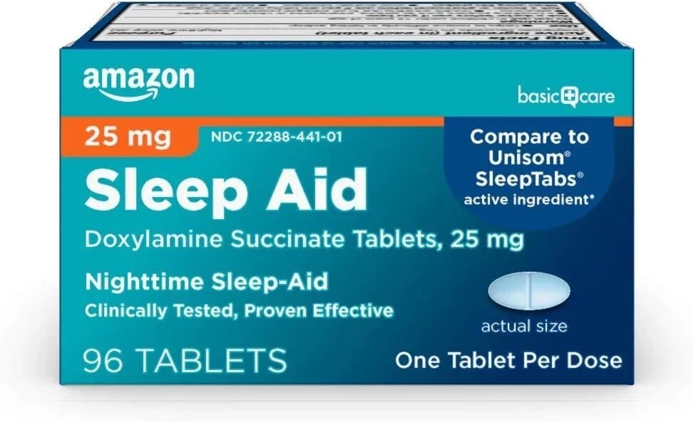 Basic Care Sleep Aid Doxylamine Succinate Tablets, 25 mg, 96 Count 11214268