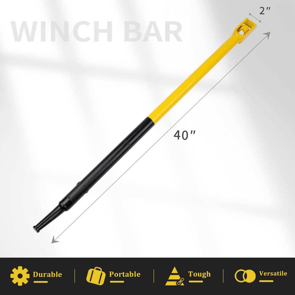 Winch Bar Combination Winch Bars with Square Head for 2 Pack Black & Yellow